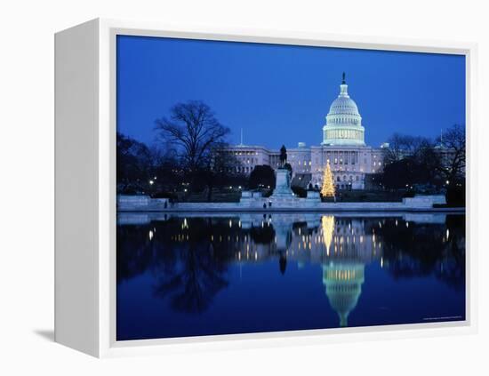 US Capitol and Christmas Tree-Walter Bibikow-Framed Premier Image Canvas