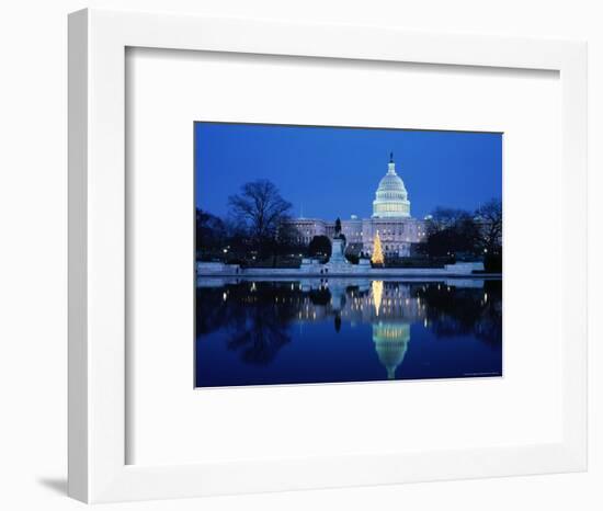 US Capitol and Christmas Tree-Walter Bibikow-Framed Photographic Print