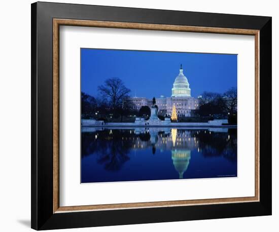 US Capitol and Christmas Tree-Walter Bibikow-Framed Photographic Print