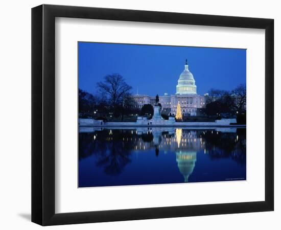 US Capitol and Christmas Tree-Walter Bibikow-Framed Photographic Print