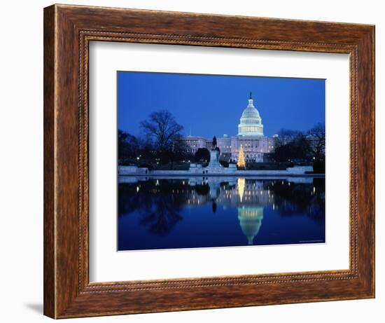 US Capitol and Christmas Tree-Walter Bibikow-Framed Premium Photographic Print