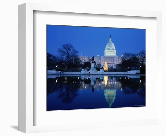 US Capitol and Christmas Tree-Walter Bibikow-Framed Premium Photographic Print