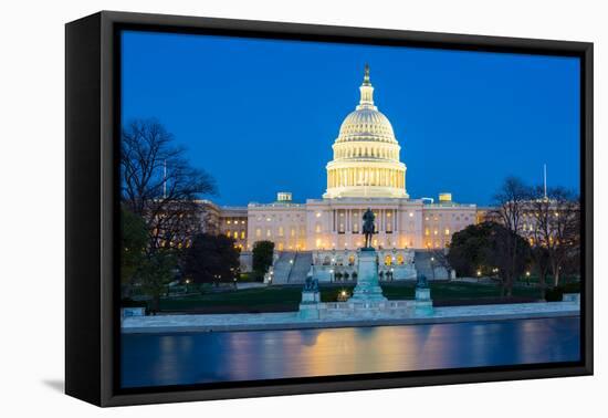 US Capitol Building at Dusk, Washington Dc, USA-vichie81-Framed Premier Image Canvas