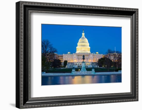 US Capitol Building at Dusk, Washington Dc, USA-vichie81-Framed Photographic Print