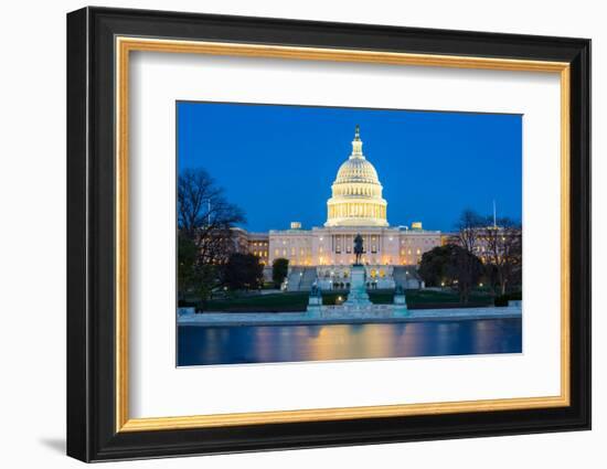 US Capitol Building at Dusk, Washington Dc, USA-vichie81-Framed Photographic Print