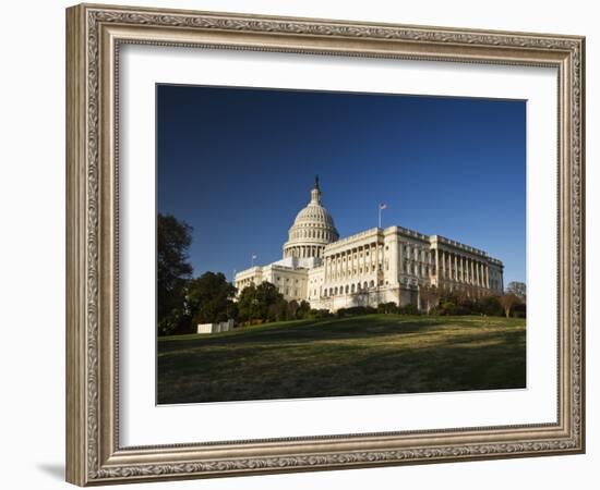 US Capitol Complex and Capitol Building Showing Current Renovation Work on Dome, Washington DC, USA-Mark Chivers-Framed Photographic Print