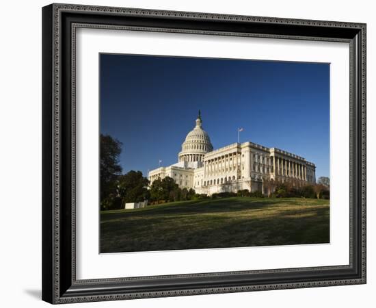 US Capitol Complex and Capitol Building Showing Current Renovation Work on Dome, Washington DC, USA-Mark Chivers-Framed Photographic Print