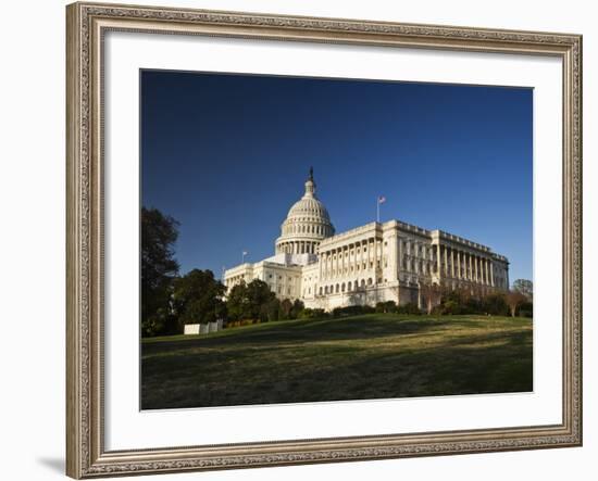 US Capitol Complex and Capitol Building Showing Current Renovation Work on Dome, Washington DC, USA-Mark Chivers-Framed Photographic Print