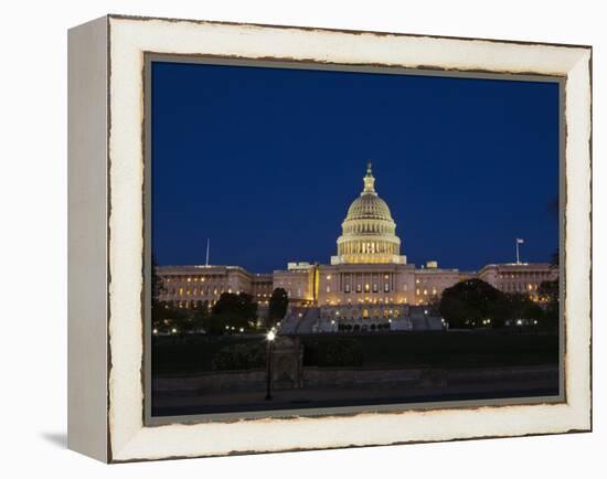 US Capitol Complex, Capitol and Senate Building Showing Current Renovation Work, Washington DC, USA-Mark Chivers-Framed Premier Image Canvas