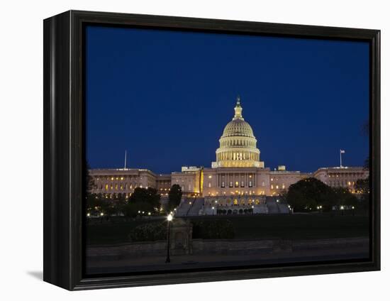 US Capitol Complex, Capitol and Senate Building Showing Current Renovation Work, Washington DC, USA-Mark Chivers-Framed Premier Image Canvas