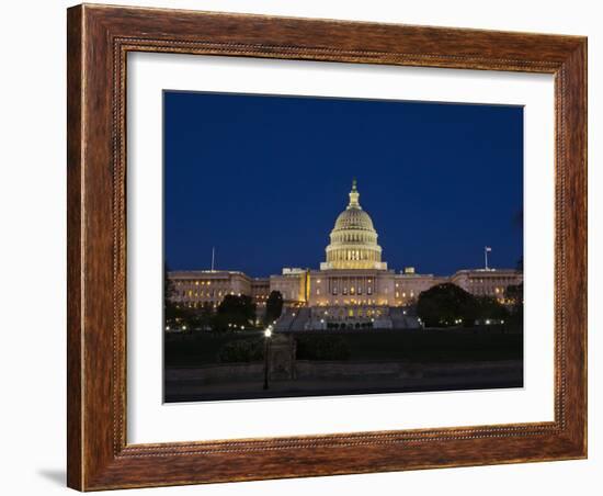 US Capitol Complex, Capitol and Senate Building Showing Current Renovation Work, Washington DC, USA-Mark Chivers-Framed Photographic Print