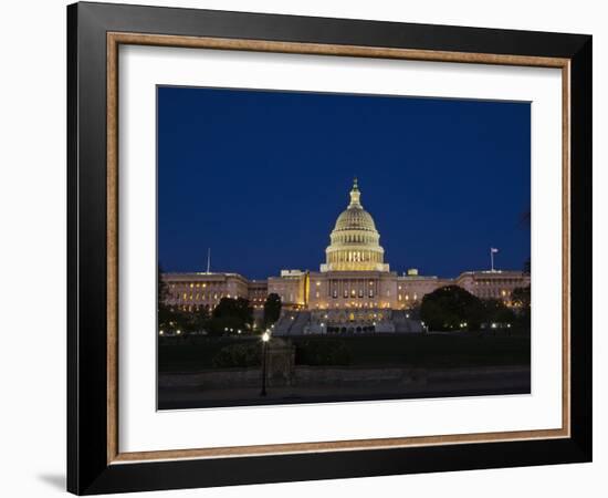 US Capitol Complex, Capitol and Senate Building Showing Current Renovation Work, Washington DC, USA-Mark Chivers-Framed Photographic Print