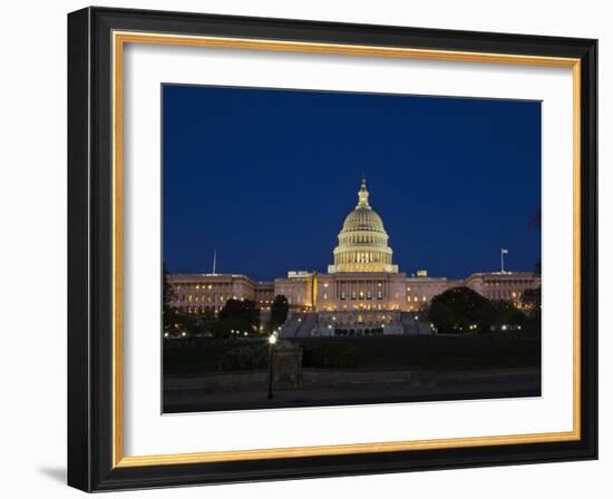 US Capitol Complex, Capitol and Senate Building Showing Current Renovation Work, Washington DC, USA-Mark Chivers-Framed Photographic Print