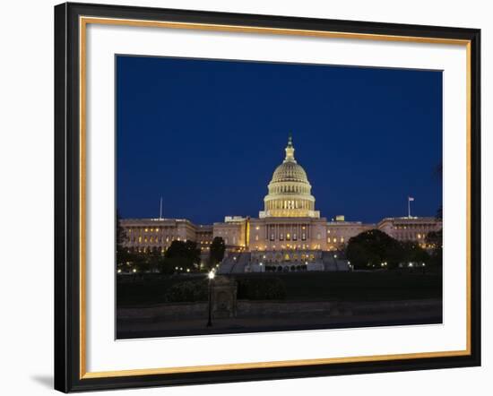 US Capitol Complex, Capitol and Senate Building Showing Current Renovation Work, Washington DC, USA-Mark Chivers-Framed Photographic Print