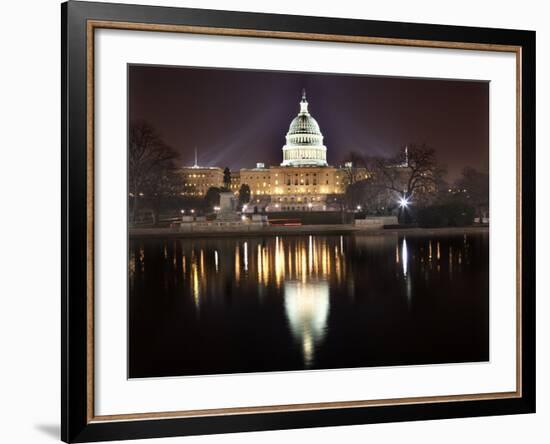 Us Capitol Night Reflection Washington Dc-BILLPERRY-Framed Photographic Print