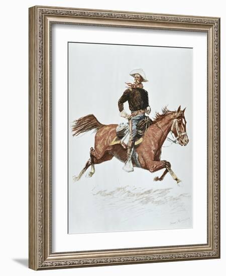 Us Cavalry Officer in Campaign Dress of the 1870S-Frederic Sackrider Remington-Framed Giclee Print