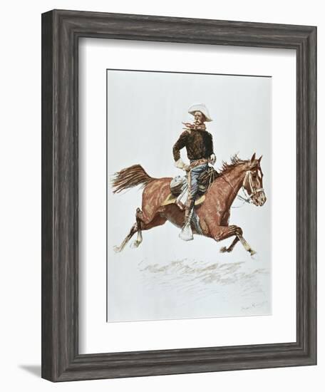 Us Cavalry Officer in Campaign Dress of the 1870S-Frederic Sackrider Remington-Framed Giclee Print