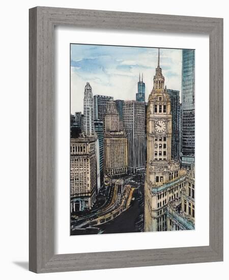 US Cityscape-Chicago-Melissa Wang-Framed Art Print