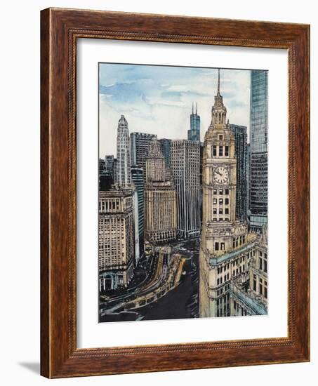 US Cityscape-Chicago-Melissa Wang-Framed Art Print