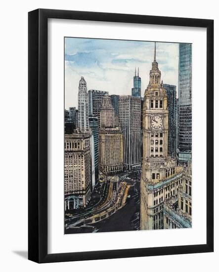 US Cityscape-Chicago-Melissa Wang-Framed Art Print