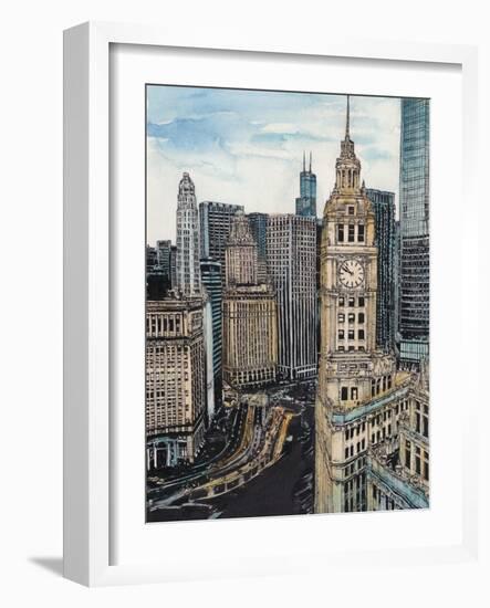 US Cityscape-Chicago-Melissa Wang-Framed Art Print
