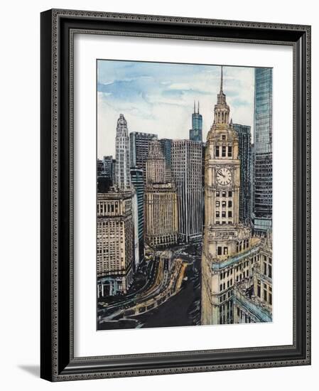 US Cityscape-Chicago-Melissa Wang-Framed Art Print