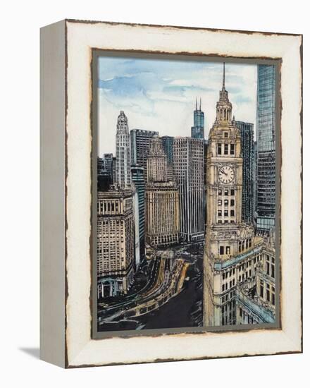 US Cityscape-Chicago-Melissa Wang-Framed Stretched Canvas