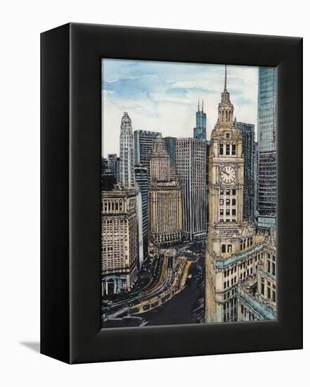 US Cityscape-Chicago-Melissa Wang-Framed Stretched Canvas