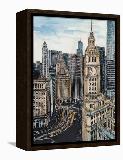 US Cityscape-Chicago-Melissa Wang-Framed Stretched Canvas