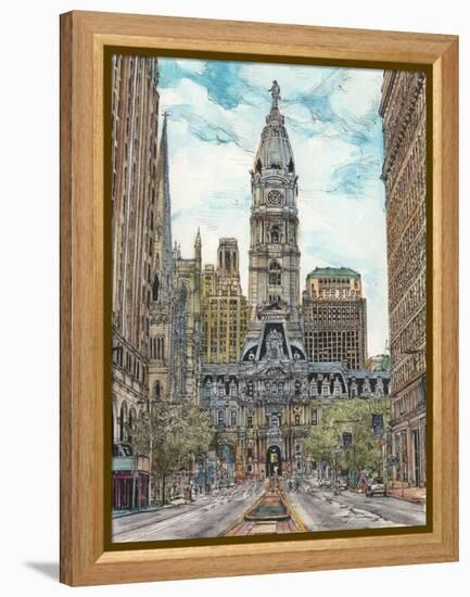 US Cityscape-Philadelphia-Melissa Wang-Framed Stretched Canvas