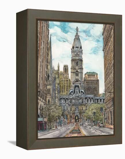 US Cityscape-Philadelphia-Melissa Wang-Framed Stretched Canvas