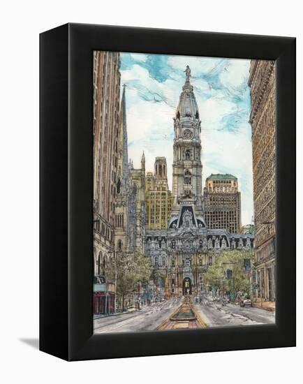 US Cityscape-Philadelphia-Melissa Wang-Framed Stretched Canvas