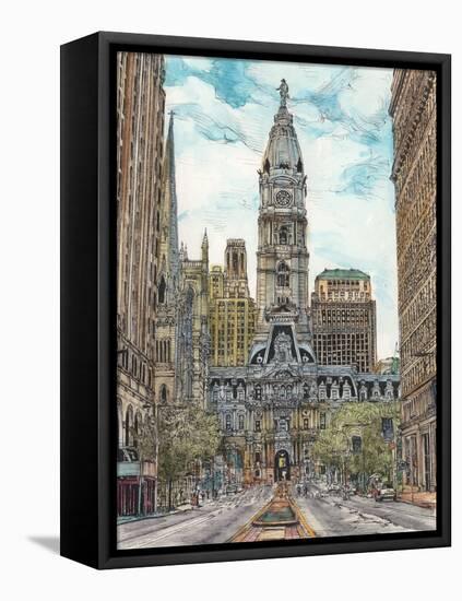 US Cityscape-Philadelphia-Melissa Wang-Framed Stretched Canvas