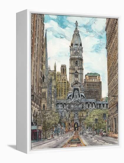 US Cityscape-Philadelphia-Melissa Wang-Framed Stretched Canvas