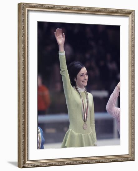 US Figure Skater Peggy Fleming after Winning Gold Medal, Winter Olympic Games in Grenoble, France-Art Rickerby-Framed Premium Photographic Print