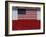 US Flag on Barn and Tulip Field, Skagit Valley, Washington, USA-William Sutton-Framed Photographic Print