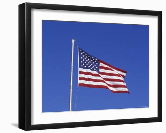 US Flag Reflection, Long Beach, Washington, USA-null-Framed Photographic Print