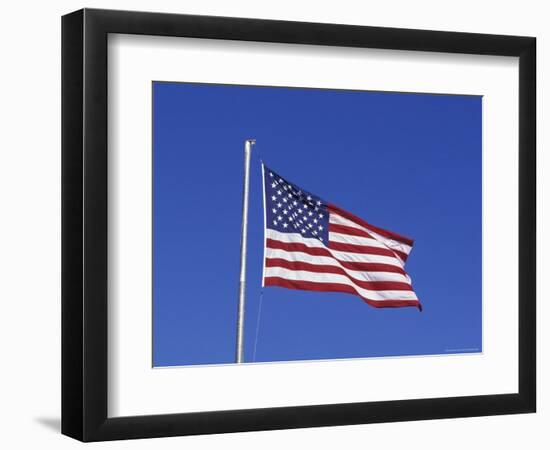 US Flag Reflection, Long Beach, Washington, USA-null-Framed Photographic Print