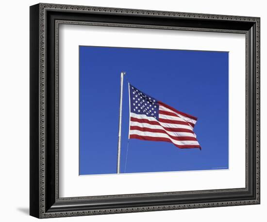 US Flag Reflection, Long Beach, Washington, USA-null-Framed Photographic Print