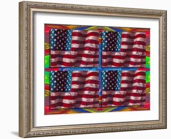 US Flags-Howie Green-Framed Giclee Print