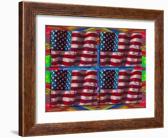 US Flags-Howie Green-Framed Giclee Print