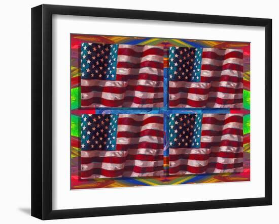 US Flags-Howie Green-Framed Giclee Print