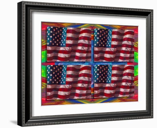 US Flags-Howie Green-Framed Giclee Print