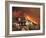 US Forest Service Air Tanker Drops Fire Retardant as the Fire Burns in the Hills Above a Home-null-Framed Photographic Print