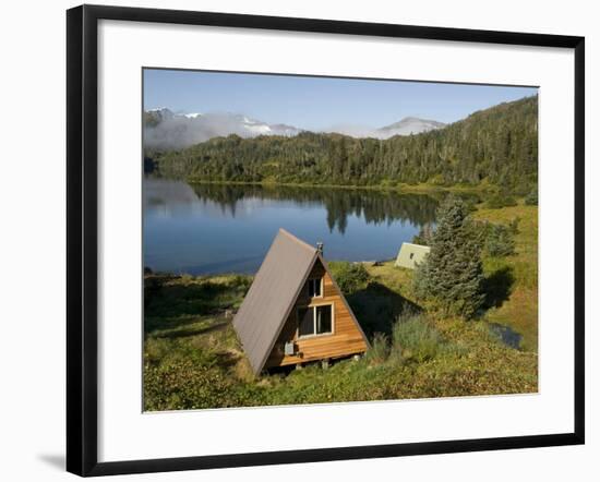 Us Forest Service Cabin, Shrode Lake, Prince William Sound, Alaska, USA-null-Framed Photographic Print