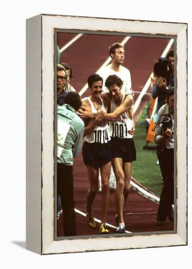 Us Frank Shorter, Winner of the Marathon, at 1972 Summer Olympic Games in Munich, Germany-John Dominis-Framed Premier Image Canvas