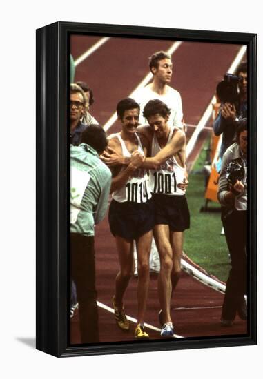 Us Frank Shorter, Winner of the Marathon, at 1972 Summer Olympic Games in Munich, Germany-John Dominis-Framed Premier Image Canvas