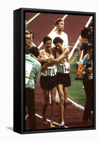 Us Frank Shorter, Winner of the Marathon, at 1972 Summer Olympic Games in Munich, Germany-John Dominis-Framed Premier Image Canvas