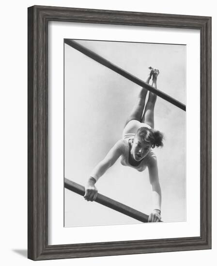 US Gymnast Muriel Davis Practicing at the National Gymnastic Clinic-Stan Wayman-Framed Photographic Print