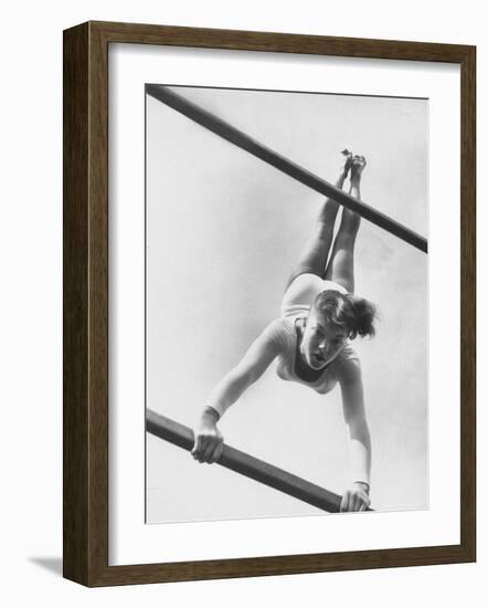 US Gymnast Muriel Davis Practicing at the National Gymnastic Clinic-Stan Wayman-Framed Photographic Print